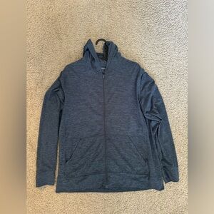 Abercrombie Airknit Full Zip Hooded in Heather Blue XS
